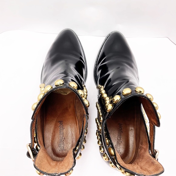 {Jeffery Campbell} Rylance Gold Studded Patent Leather Booties - Picture 9 of 16